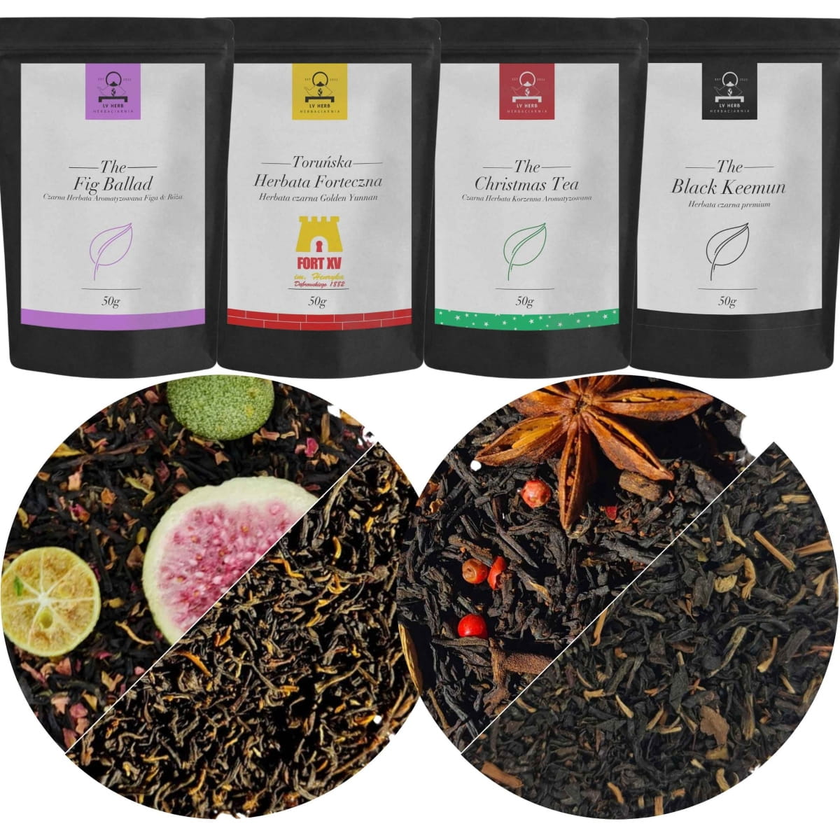 Zestaw Herbat Czarnych - Herbaty Premium - Herbaty Liściaste - 4x50g