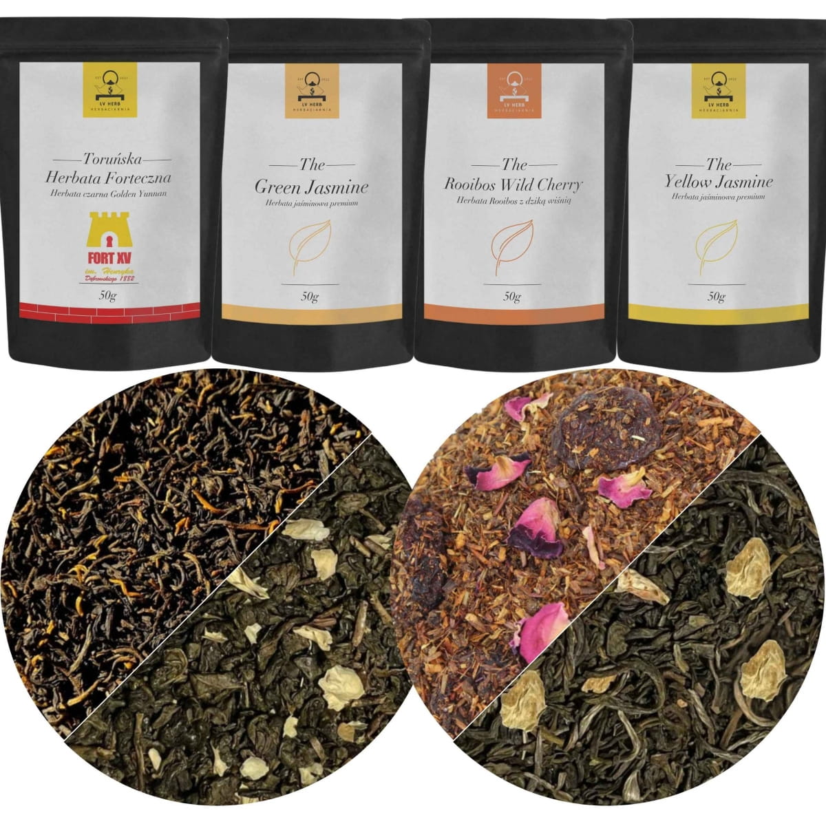 Zestaw Herbat Wiosennych Premium - Aromatyzowane - Herbaty Liściaste 4x50g