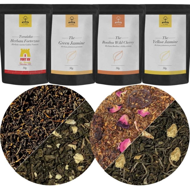 Zestaw Herbat Wiosennych Premium - Aromatyzowane - Herbaty Liściaste 4x50g