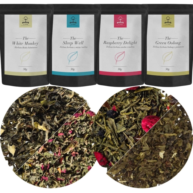 Zestaw Herbat Jesiennych Aromatyzowanych - JESIENIARY - Herbaty Liściaste Premium 4x50g