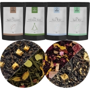 Zestaw Herbat Zimowych - ŚWIĄTECZNE - Herbaty Liściaste Premium Owocowe 4x50g