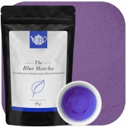 doypack niebieskiej matchy z sproszkowanych kwiatów klitorii ternateńskiej wraz z proszkiem