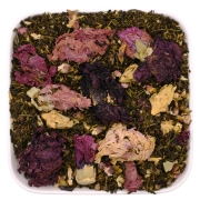 Zielona herbata liściasta z kwiatem brzoskwini, chryzantemy i malwy 50 g - Peach Lady