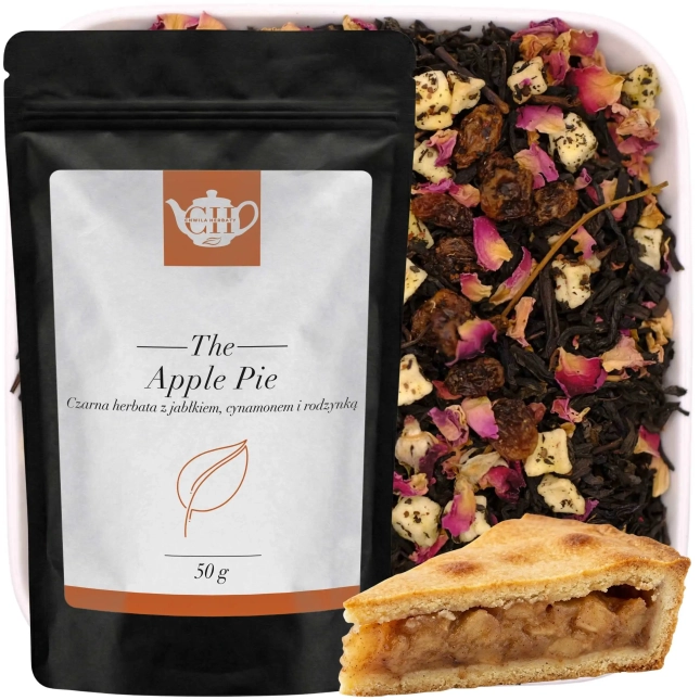 Czarny doypack premium z herbatą czarną o smaku szarlotki 50 g