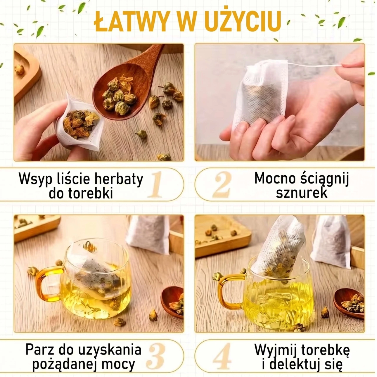 sposób użycia woreczka do zaparzania herbaty, kawy, ziół