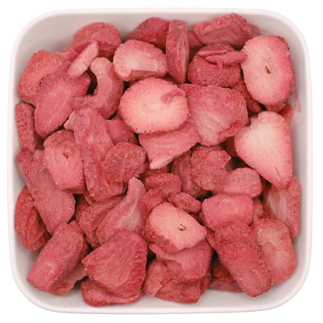 Truskawka liofilizowana plastry 100 g – 100% owoc bez dodatku cukru