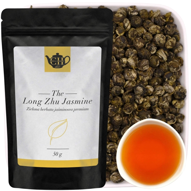Long Zhu Jasmine – zielona herbata jaśminowa Dragon Pearls 50 g