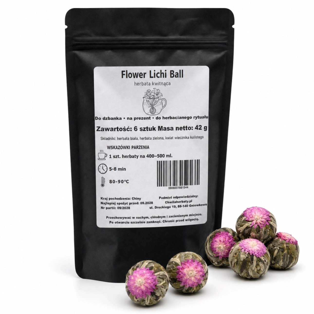 Flower Lichi Ball – herbata kwitnąca doypack