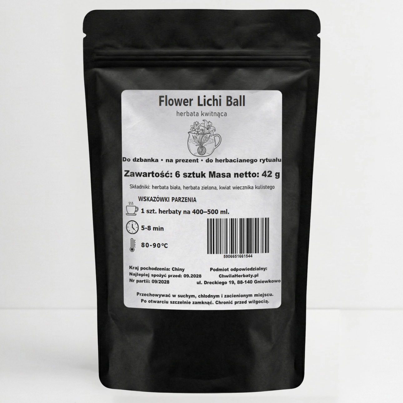 Flower Lichi Ball – herbata kwitnąca