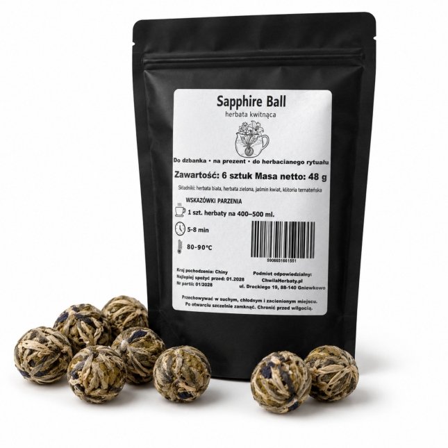 Sapphire Ball – herbata kwitnąca Szafirowa Kula 6 szt.