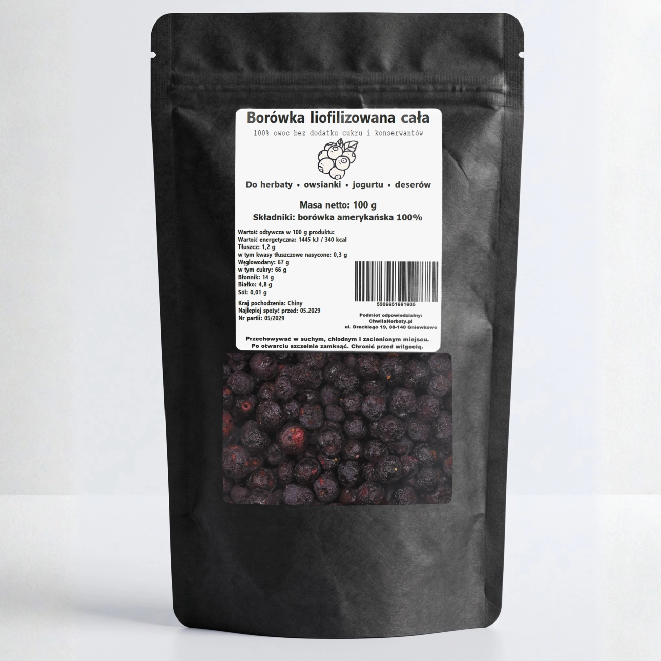 Borówka liofilizowana cała 100 g doypack