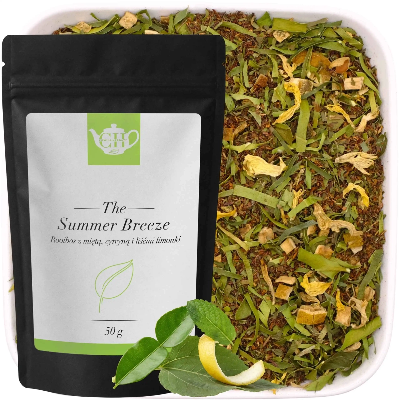Letnia Bryza rooibos z miętą, cytryną i liśćmi limonki – susz herbaciany 50 g
