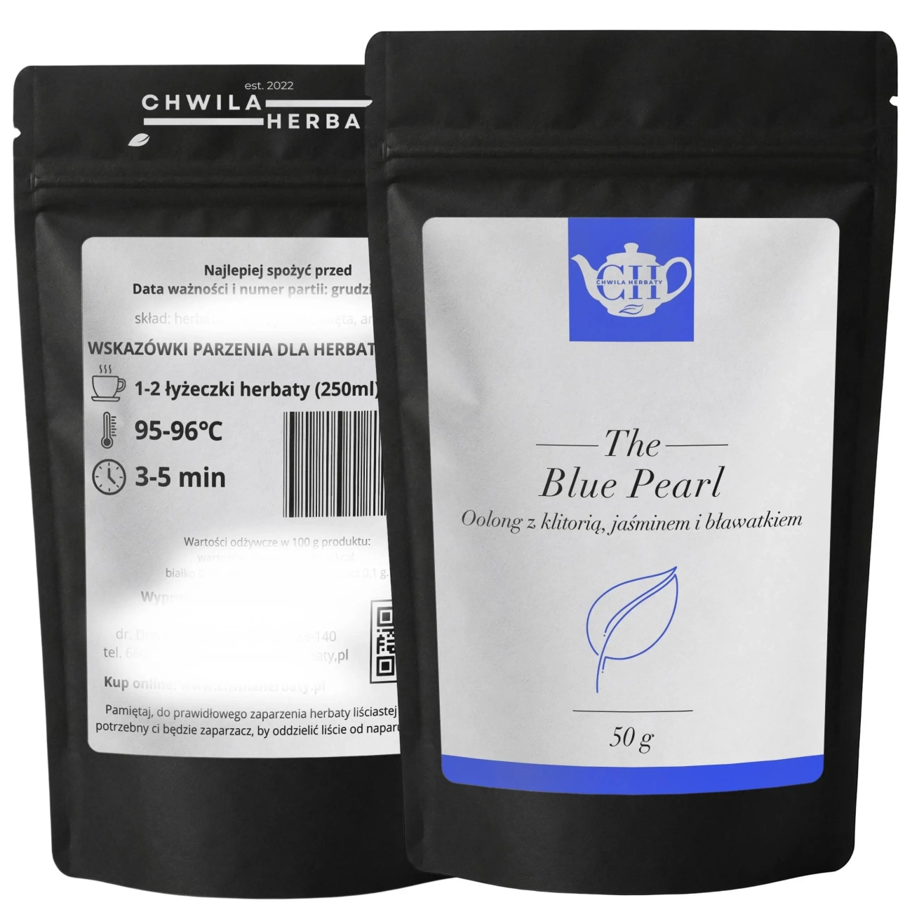Herbata oolong z klitorią, jaśminem i bławatkiem 50 g - Blue Pearl
