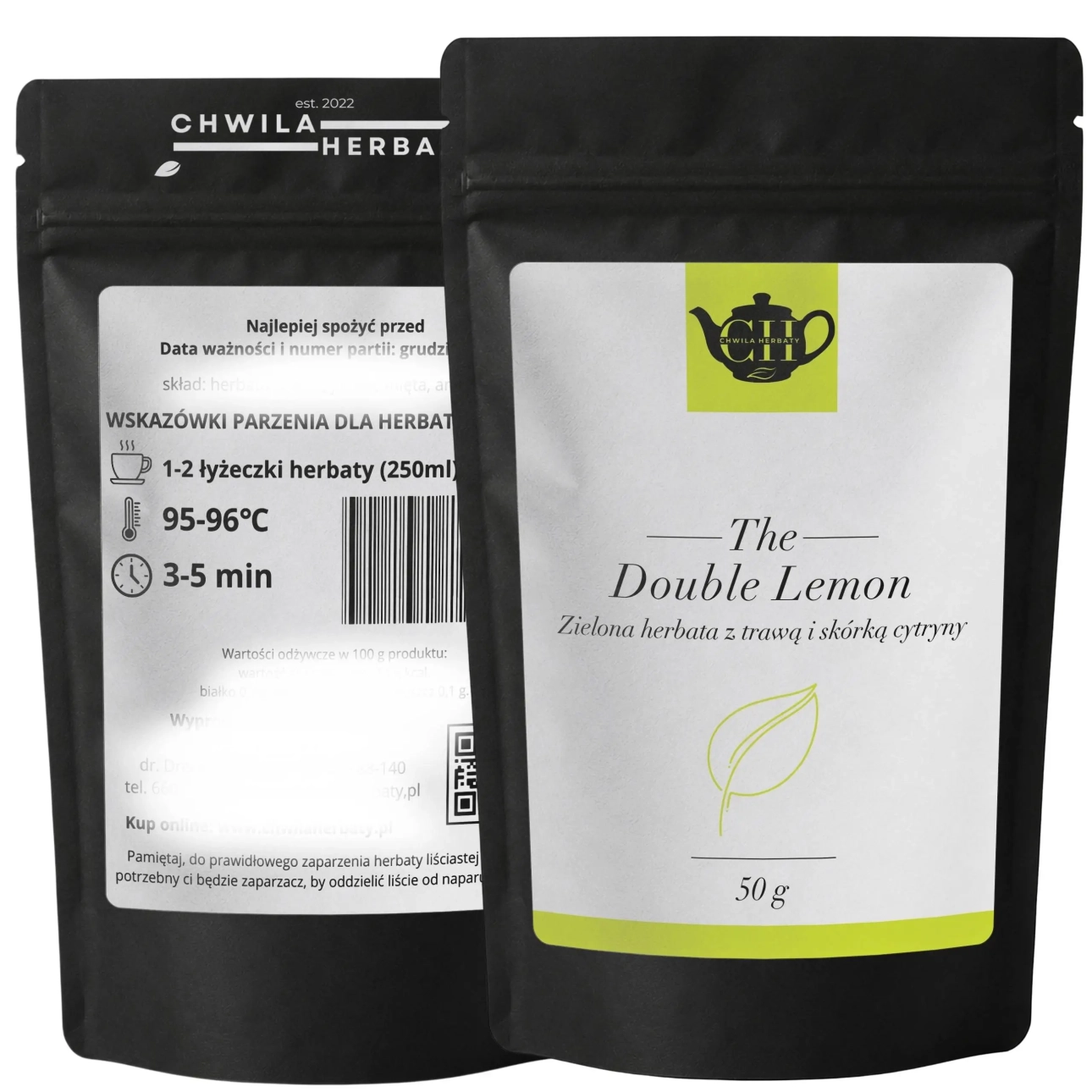 Zielona herbata z cytryną i trawą cytrynową 50 g – Podwójna Cytryna