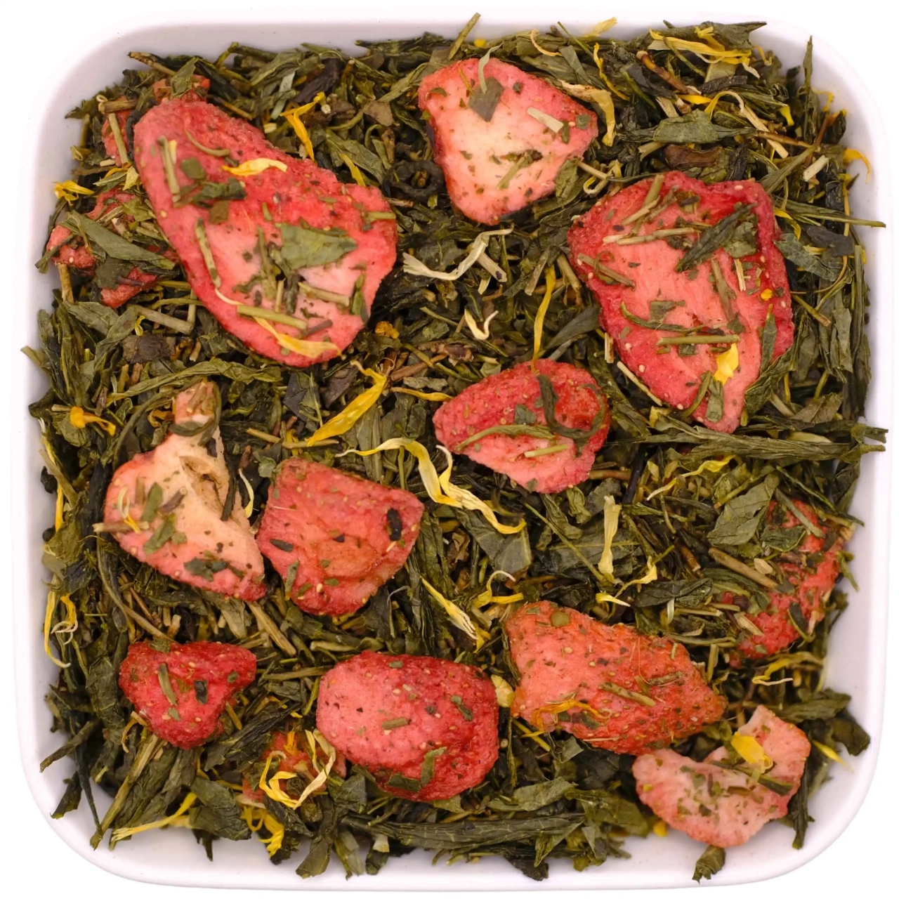 Japońska Sencha z truskawką i nagietkiem 50 g – Strawberry Sencha