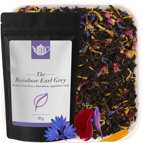 Czarna herbata liściasta z różą, nagietkiem i bławatkiem 50 g - Rainbow Earl Grey