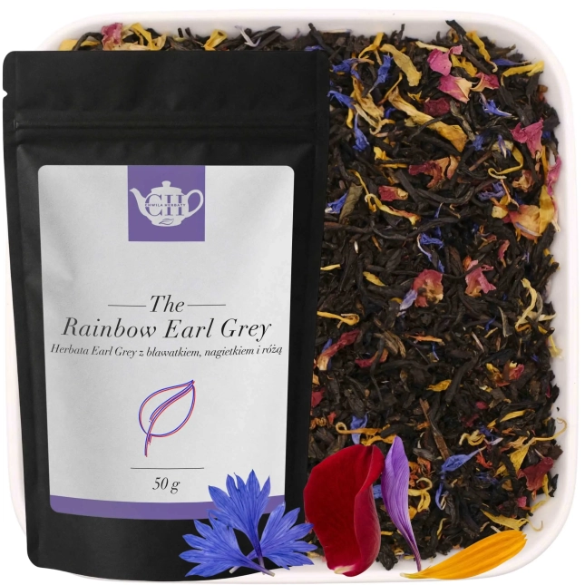 Czarna herbata liściasta z różą, nagietkiem i szafranem 50 g - Rainbow Earl Grey