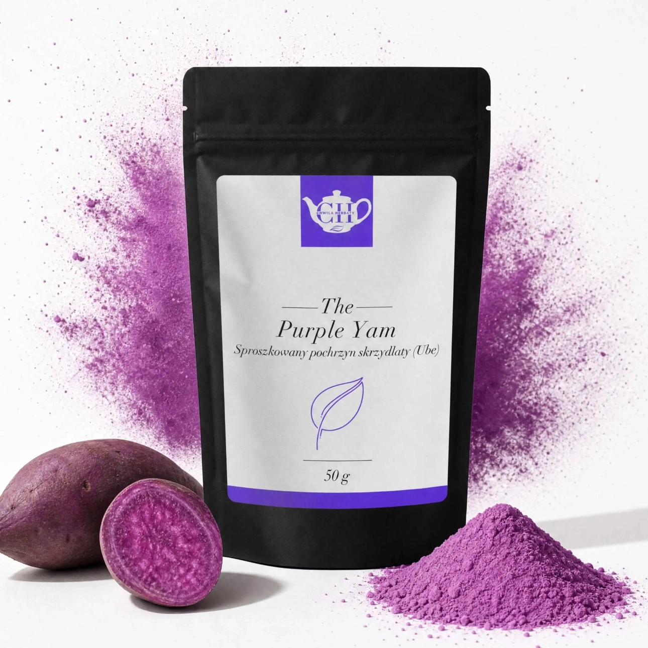 Pochrzyn Skrzydlaty UBE 50 g – 100% proszek do deserów i napojów, Purple Yam