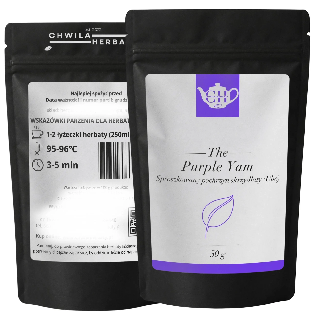 Pochrzyn Skrzydlaty UBE 50 g – 100% proszek do deserów i napojów, Purple Yam