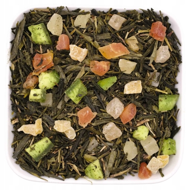 Japońska zielona herbata Sencha z papają, ananasem i kiwi 50 g - Fruit Miracles