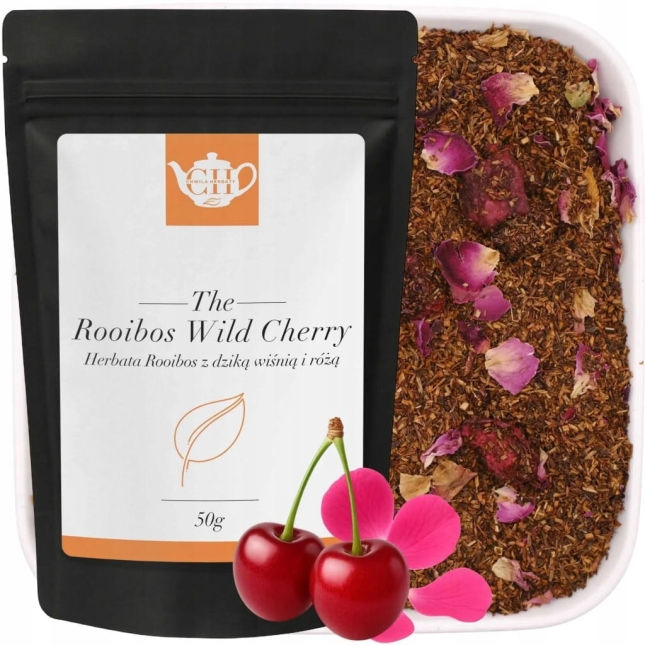 Rooibos afrykański czerwonokrzew z dziką wiśnią i różą 50 g - Rooibos Wild Cherry