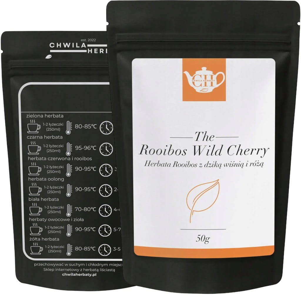 Rooibos afrykański czerwonokrzew z dziką wiśnią i różą 50 g - Rooibos Wild Cherry