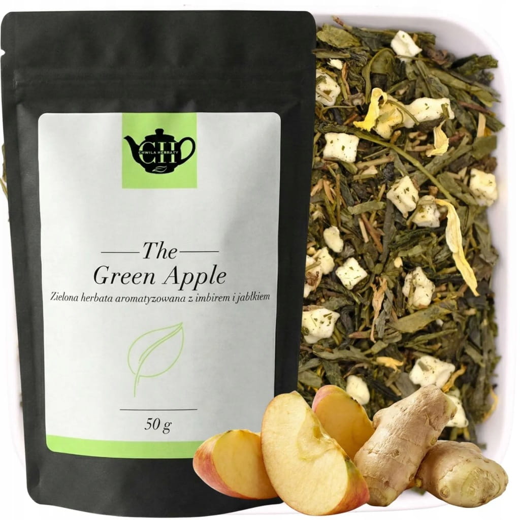 Japońska zielona herbata Sencha z jabłkiem i imbirem 50 g - Green Apple