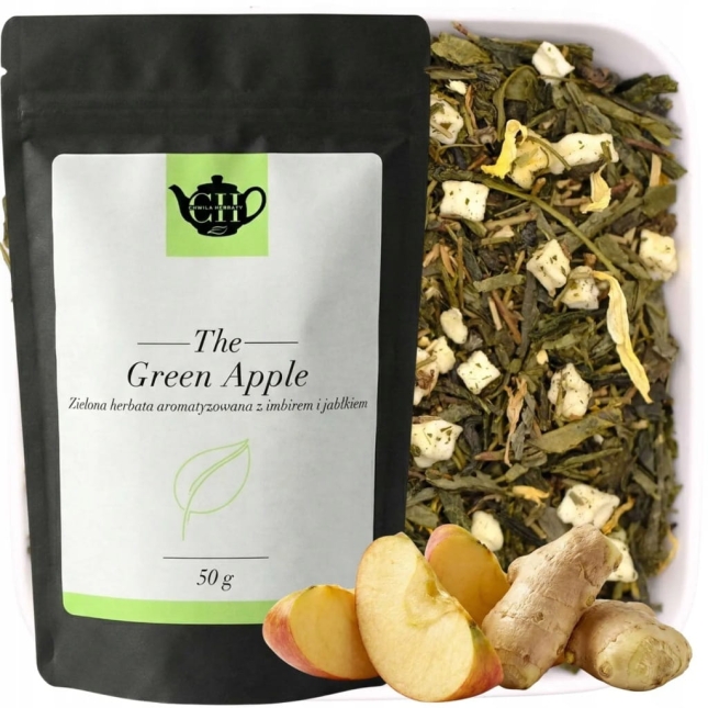 Japońska zielona herbata Sencha z jabłkiem i imbirem 50 g - Green Apple