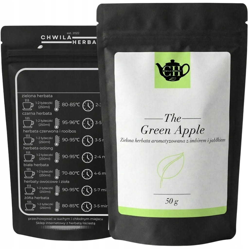 Japońska zielona herbata Sencha z jabłkiem i imbirem 50 g - Green Apple