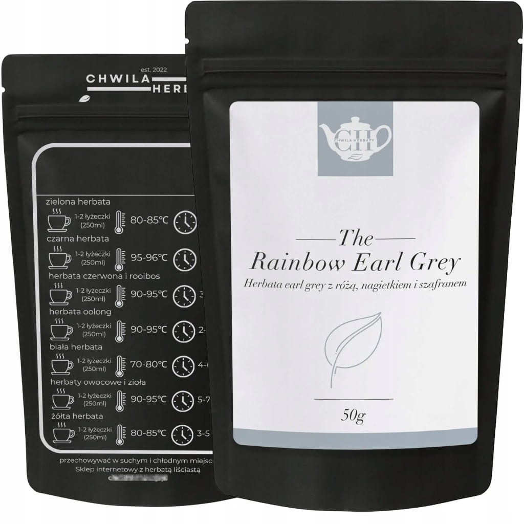 Czarna herbata liściasta z różą, nagietkiem i szafranem 50 g - Rainbow Earl Grey