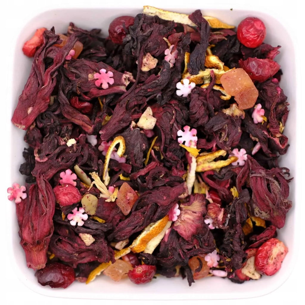 Owocowy hibiskus z jabłkiem, cynamonem, migdałem, żurawiną i papają 50 g - Snow White