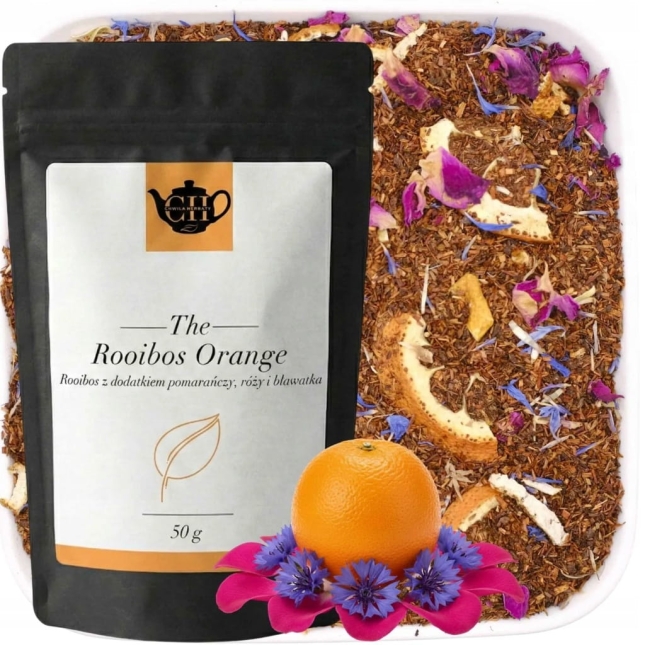Czerwonokrzew afrykański z dodatkiem pomarańczy, róży i bławatka 50 g - Rooibos Orange
