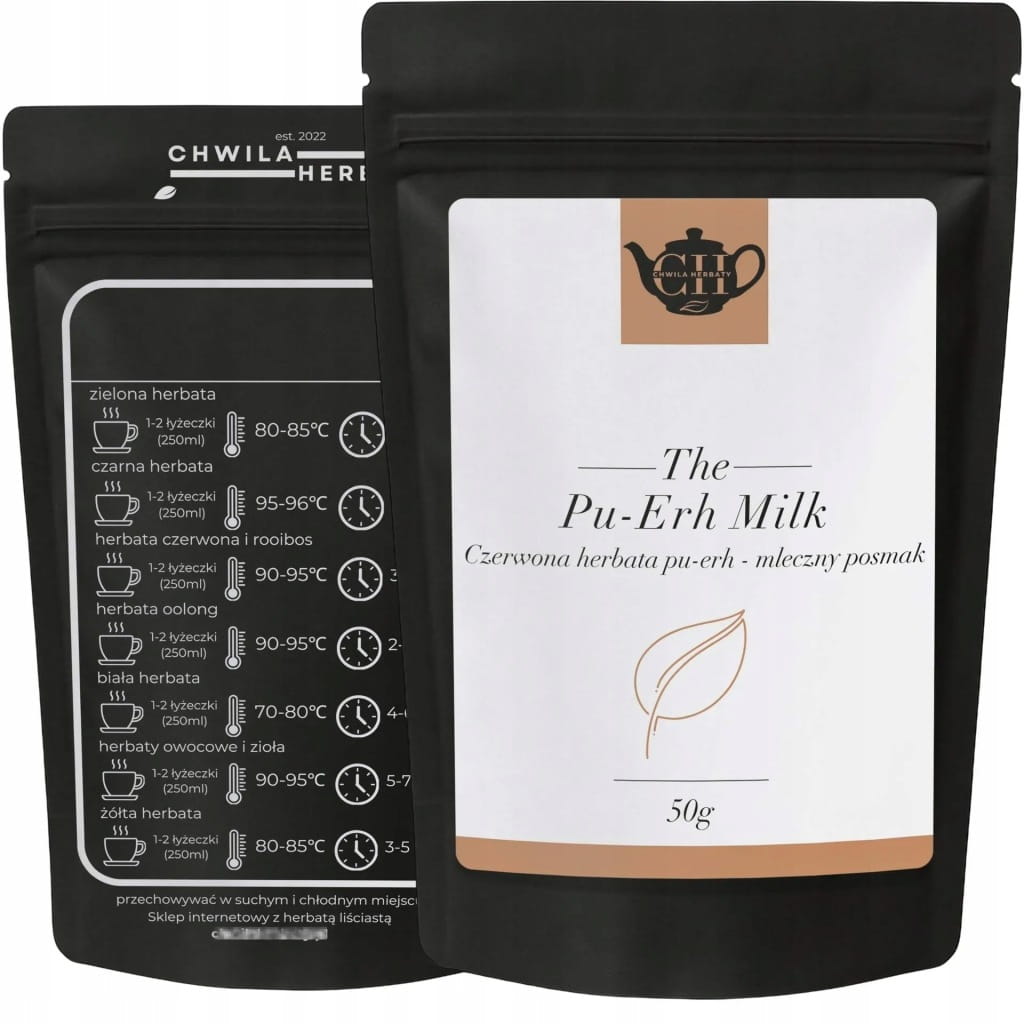 Czerwona herbata liściasta  z mlecznym aromatem 50 g - Pu Erh Milk