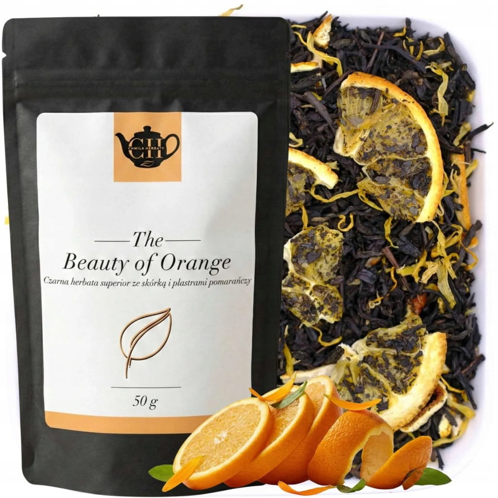 Czarna herbata liściasta z owocem pomarańczy i nagietkiem 50 g - Beauty of Orange