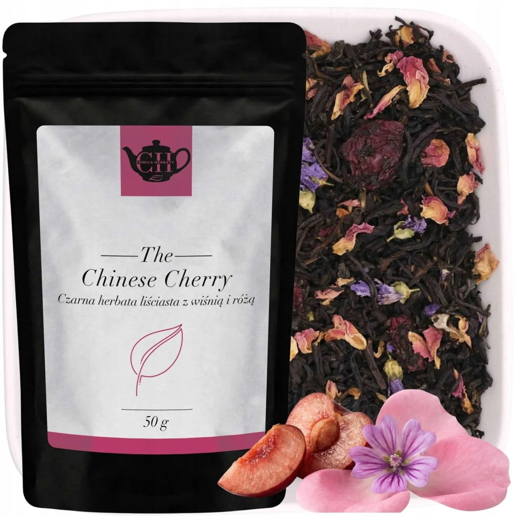 Czarna herbata liściasta z wiśnią i różą 50 g - Chinese Cherry