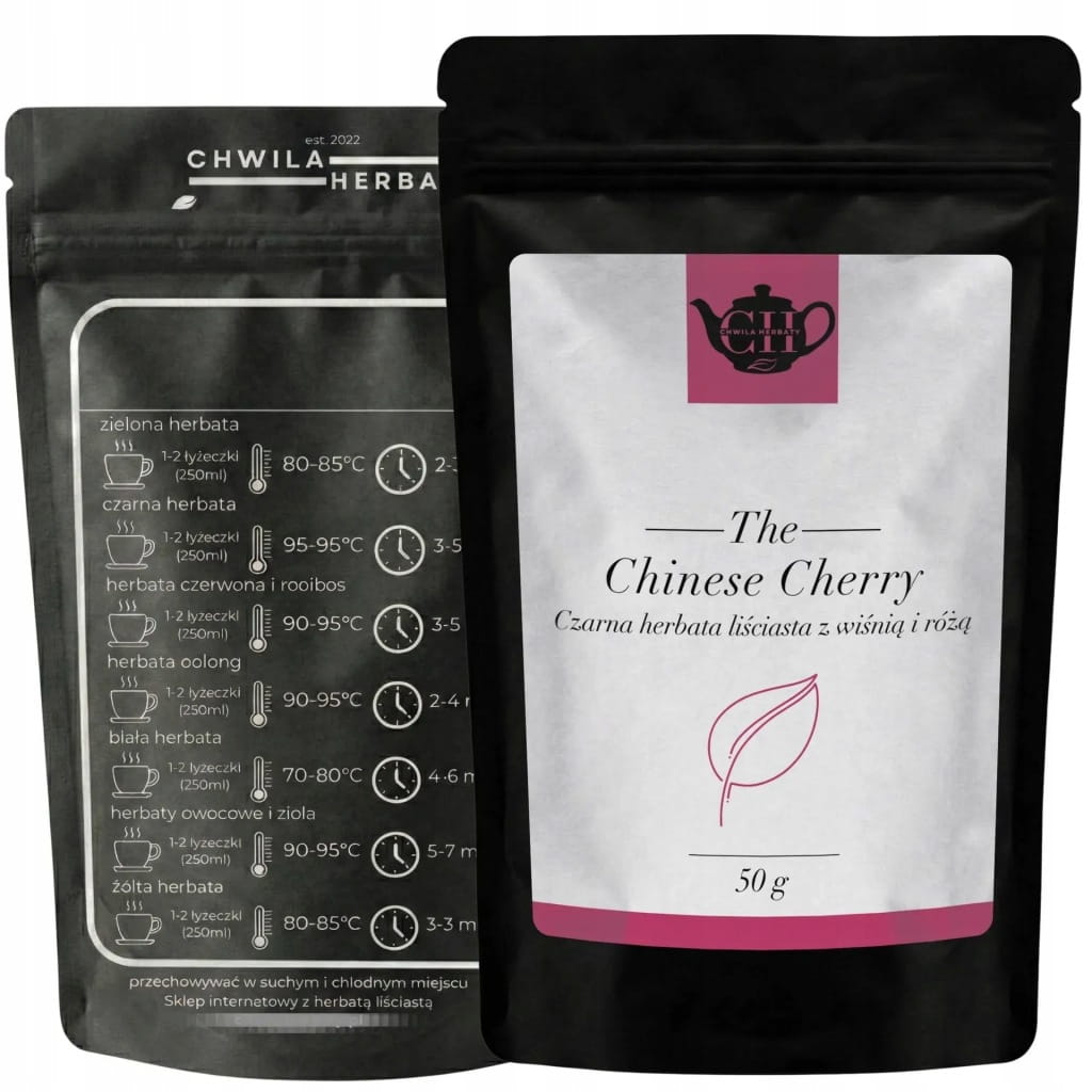 Czarna herbata liściasta z wiśnią i różą 50 g - Chinese Cherry