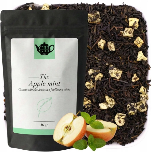 Chińska czarna herbata liściasta z dodatkiem jabłka i mięty 50 g - Apple Mint