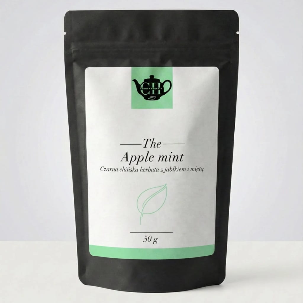 Chińska czarna herbata liściasta z dodatkiem jabłka i mięty 50 g - Apple Mint