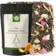 Japońska zielona herbata Sencha z migdałem, goździkiem, pomarańczą i różą 50 g - Christmas Story
