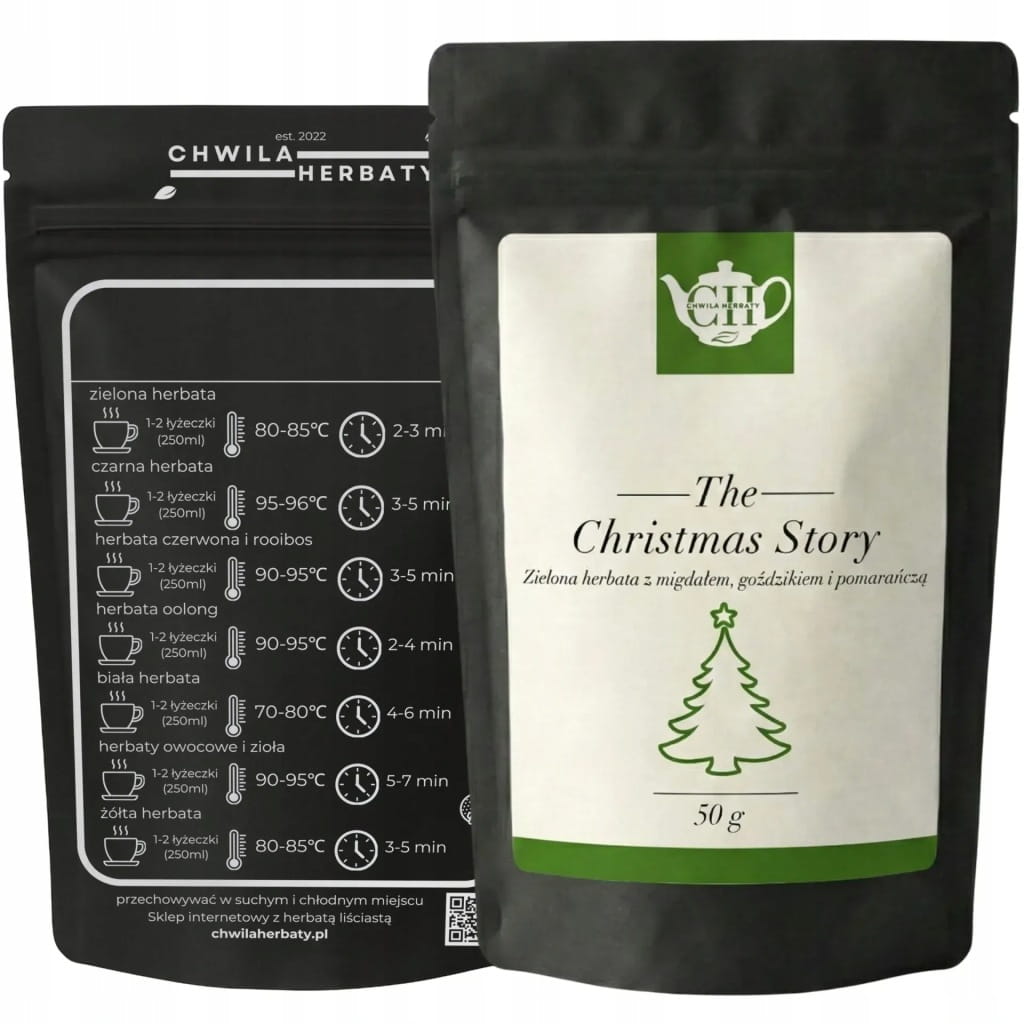 Japońska zielona herbata Sencha z migdałem, goździkiem, pomarańczą i różą 50 g - Christmas Story