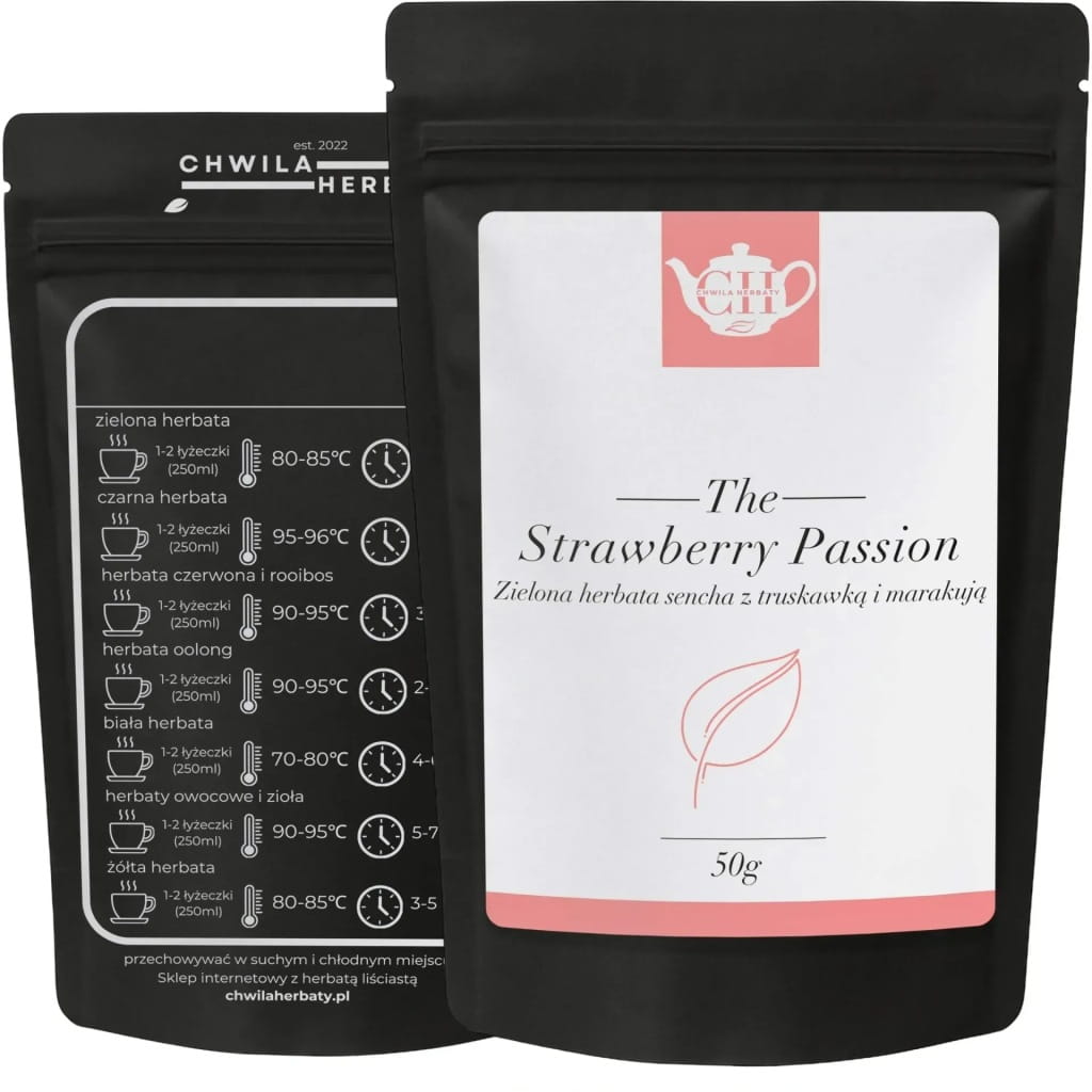 Japońska zielona herbata Sencha z truskawką i marakują 50 g - Strawberry Passion