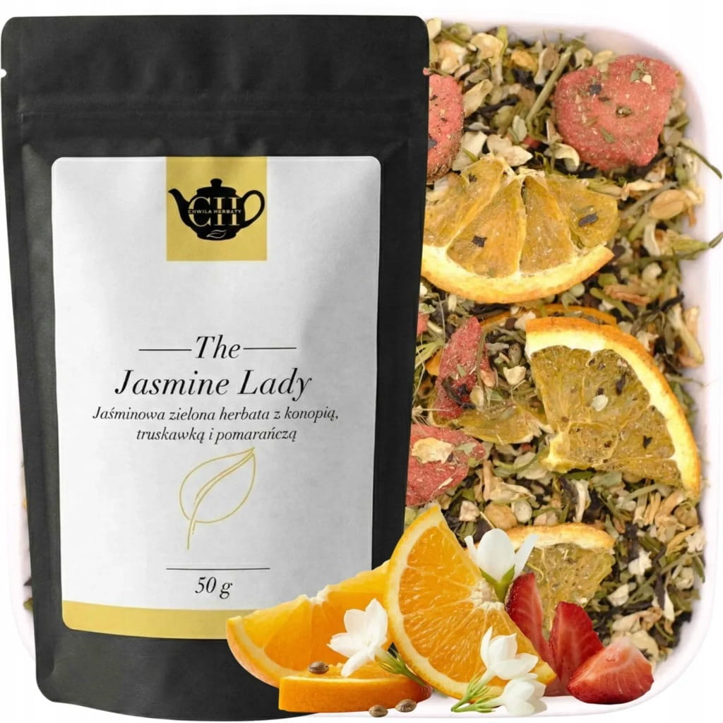 Herbata konopna z jaśminem, truskawką i pomarańczą 50 g - Jasmine Lady