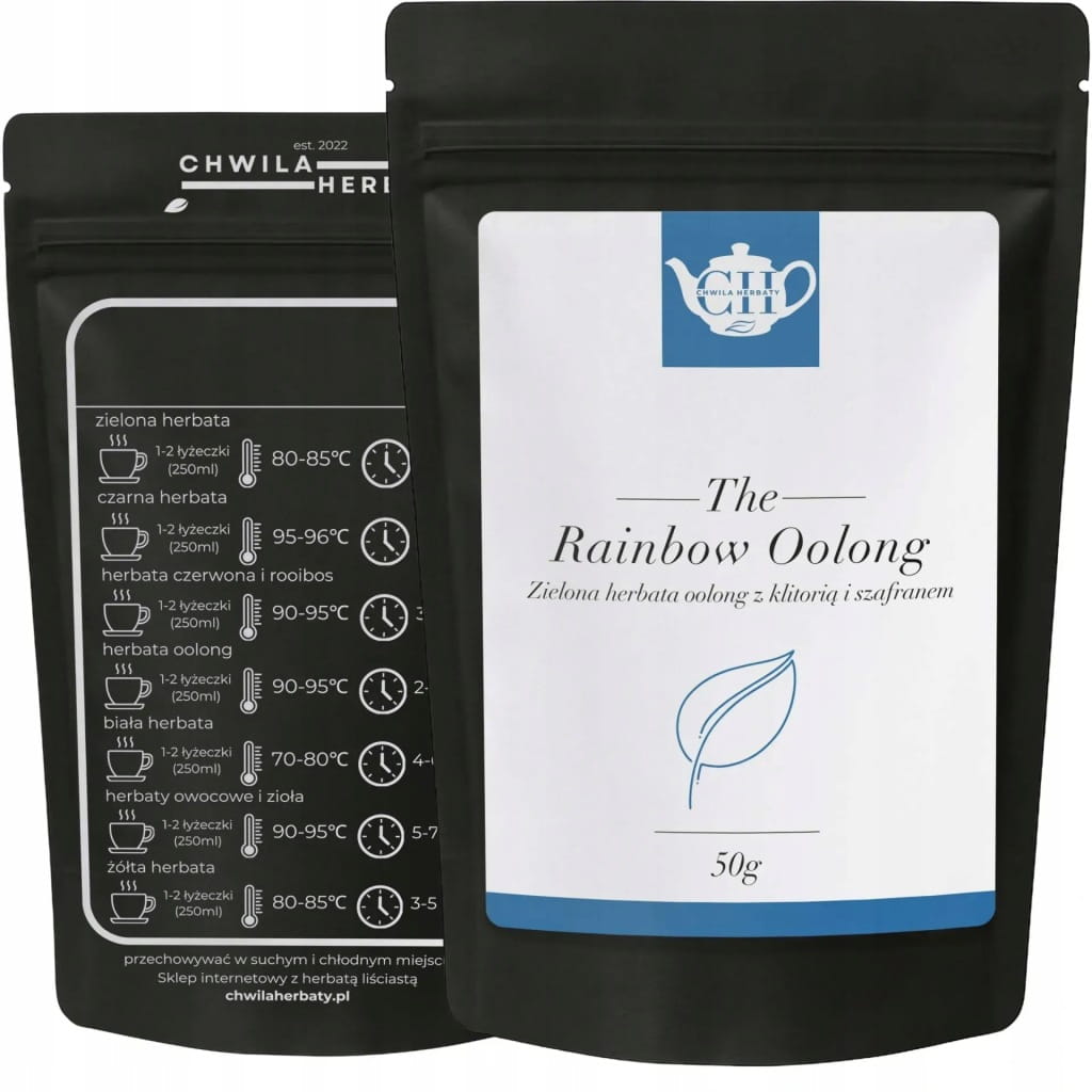 Zielona liściasta herbata ulung z klitorią i szafranem 50 g - Rainbow Oolong
