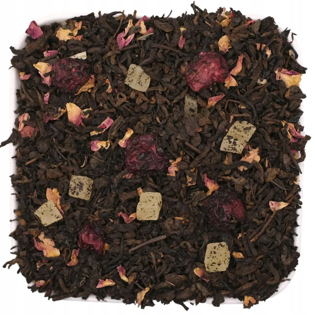 Czerwona herbata pu-erh z ananasem i wiśnią w rumie 50 g - Cherries in Rum