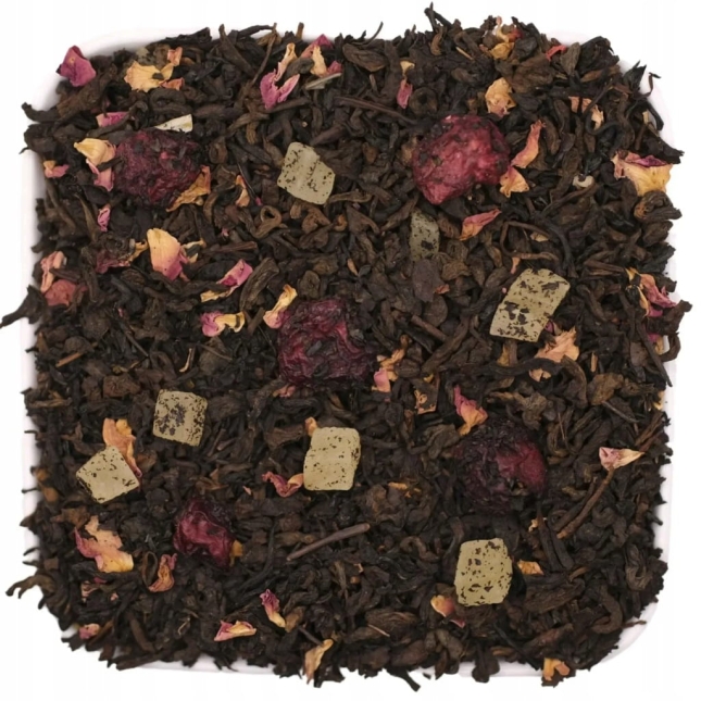 Czerwona herbata pu-erh z ananasem i wiśnią w rumie 50 g - Cherries in Rum