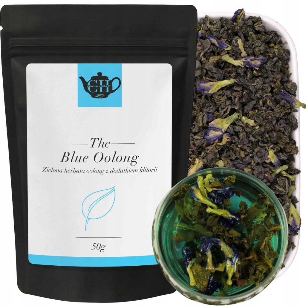 Niebieska herbata liściasta ulung z dodatkiem klitorii 50 g - Blue Oolong