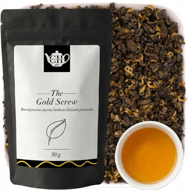 Bursztynowa chińska herbata liściasta premium 50 g - Gold Screw