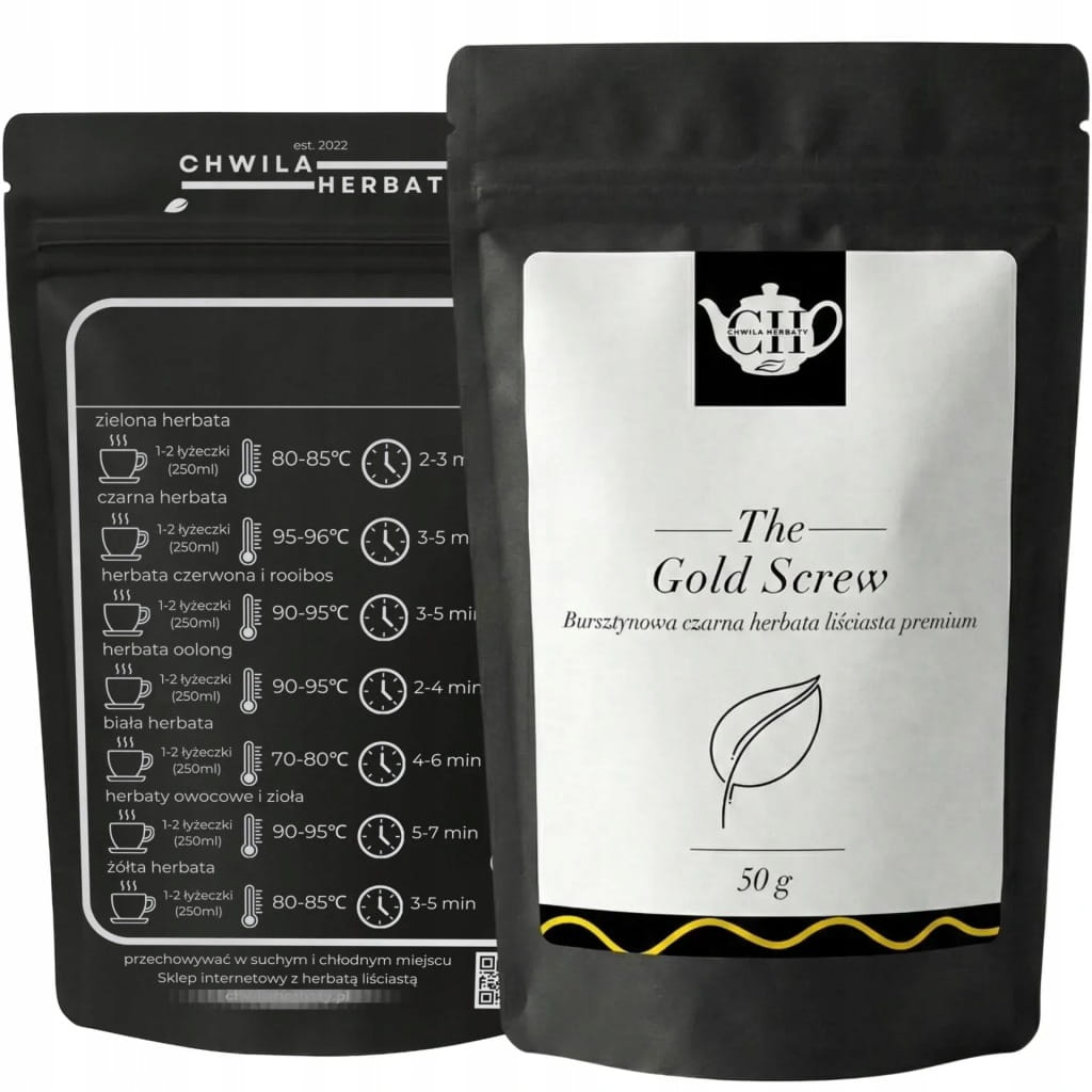 Bursztynowa chińska herbata liściasta premium 50 g - Gold Screw