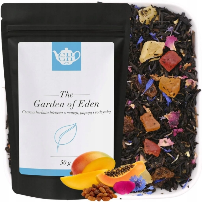 Czarna herbata liściasta z mango, papają i rodzynką 50 g - Garden of Eden