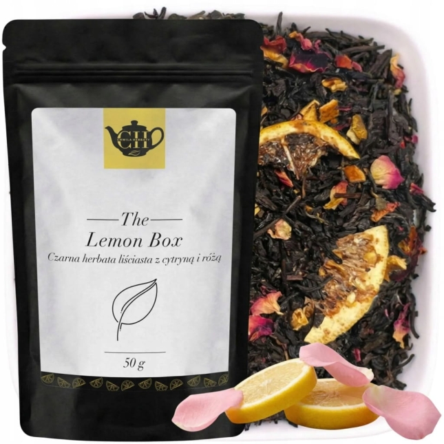 Czarna herbata liściasta z cytryną i różą 50 g - Lemon Box